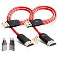 thumbnail image 1 of LXP Transmisor y Receptor inalámbrico HDMI,Kit Extensor HDMI inalámbrico portátil,Plug & Play,proyección de Audio y Video de 5 GHz (Rojo), 1 of 5