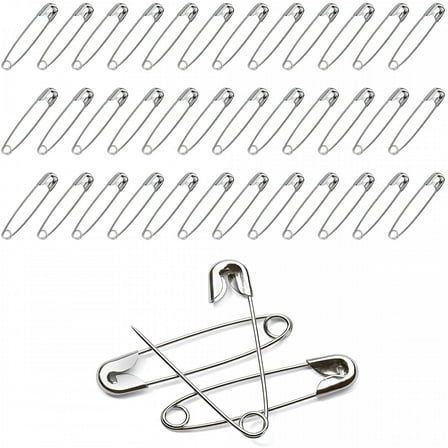 TALENO Set of 100 Extra-Large 1-3/4” Silver Safety Pins Fastener