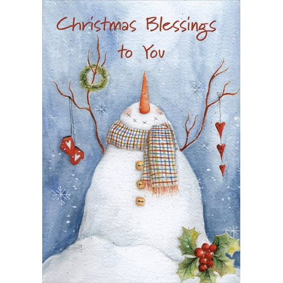 LPG Greetings Winter Blessing Snowman: Monica Sabolla Gruppo Christmas Card