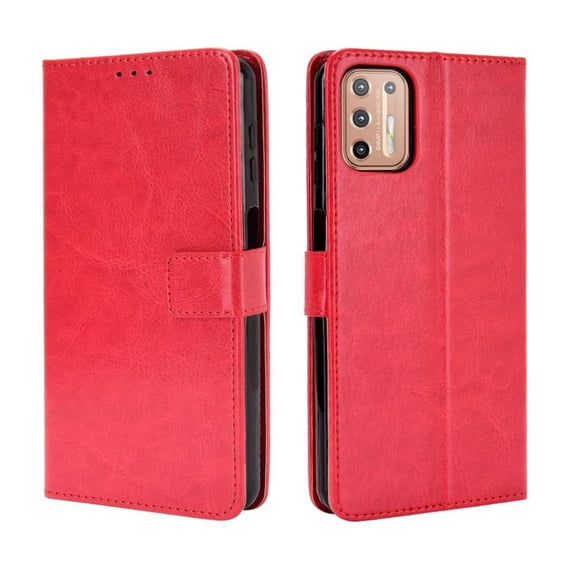 Funda tipo libro para Motorola MOTO G9 Plus, cartera todo‑en‑uno, funda multifuncional con tarjetero y correa de muñeca desmontable