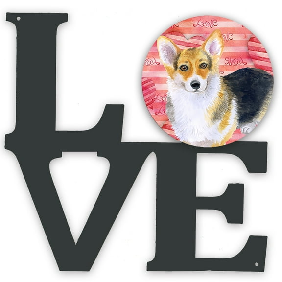 Pembroke Corgi Love Metal Wall Artwork LOVE