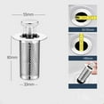 thumbnail image 5 of 2PCS Bathroom Sink Stopper Strainer, Pop-Up Bathroom Sink Drain Strainer with Removable Stainless Steel Hair Catcher Basket, Universal Fit for US Bathroom Sinks, Bathtubs, Showers & Floor Dr, 5 of 5