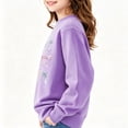 thumbnail image 4 of NAISIBABY Girls' Sweatshirts,Round Neck Fleece-Lined Thickened Long-Sleeve Pullover Sweatshirt Purple Size 6, 4 of 4
