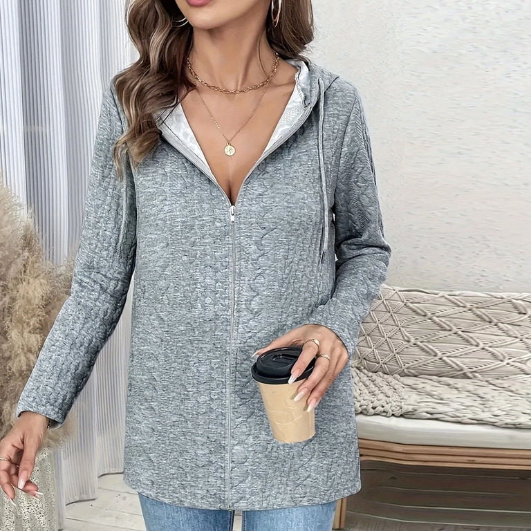 GIVON Women's Lightweight Zip-Up Hoodie 2-Pack - Basic Long Sleeve Sweatshirt With Hidden Pocket
