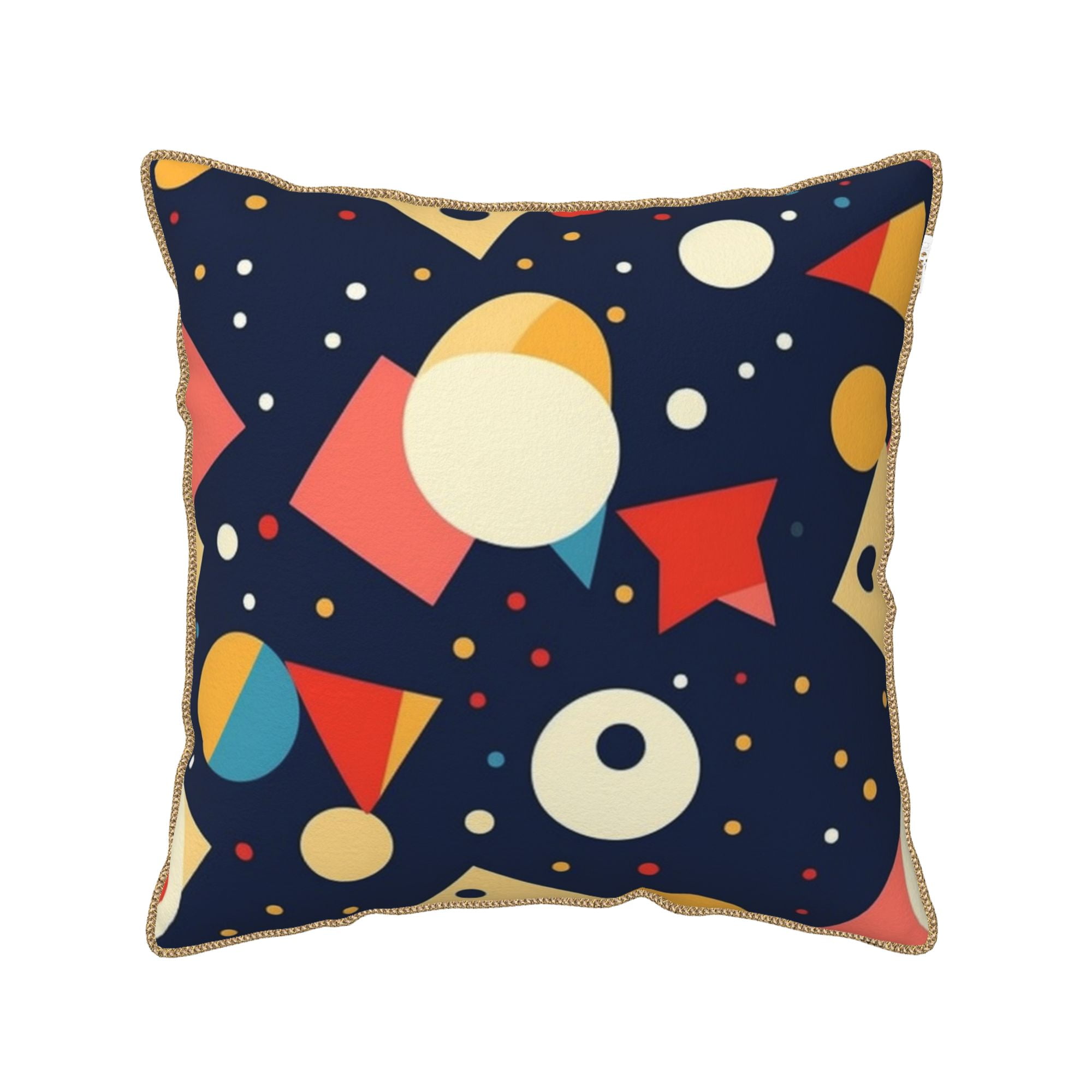 ZNDUO Geometric Flat Shapes Blue Throw Pillows, Throw Pillows for Couch