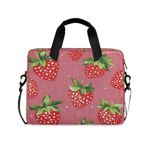 16inch Laptop Briefcase, Business Laptop Bag with Detachable Strap & Padded Compartment, Water-Resistant Polyester,Strawberries