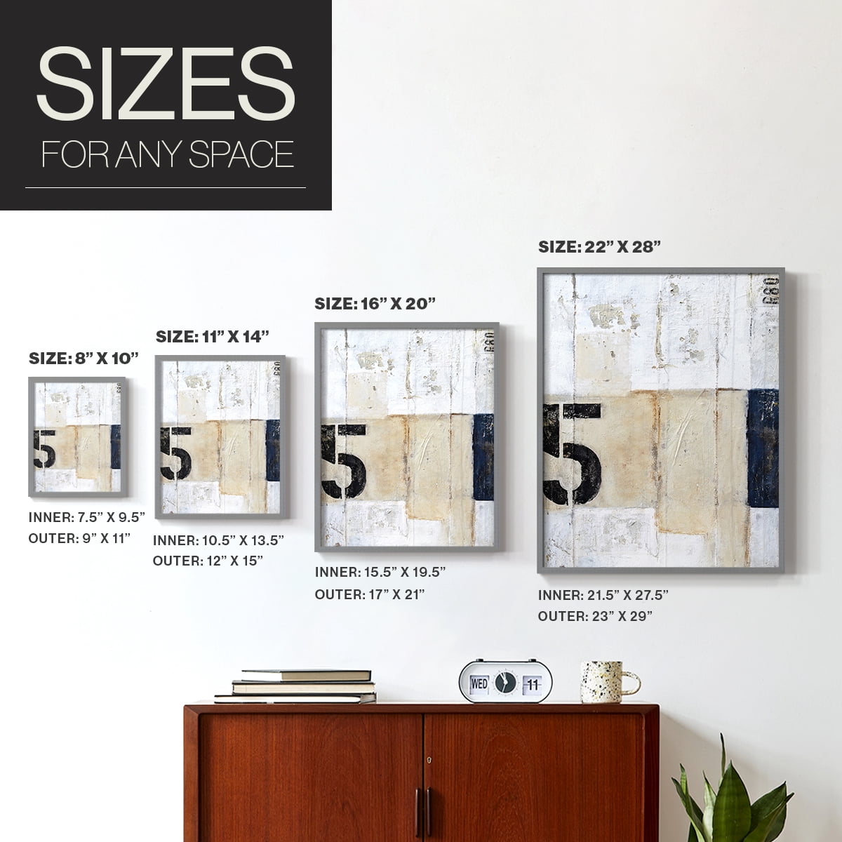 5th Row in Paper Solid Wood 11 x 14 Framed Print