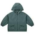 thumbnail image 2 of ATOGUTA Boys Warm Winter Coat With Hood Kids Waterproof Raincoat Lightweight Zipper Windbreaker Size 4T-13, Green, 2 of 4