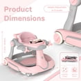 thumbnail image 5 of AILEEKISS 5-in-1 Musical Baby Walker with Wheels, Foldable Baby Walker for Boys Girls, Pink Grey, 5 of 10