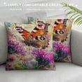 thumbnail image 3 of Pink Flowers and Cute Butterflies' Floral Throw Lumbar Cushion Pillow Cover for Living Room, Sofa, 3 of 5