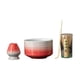 thumbnail image 4 of Juego de té japonés Matcha, kit ceremonial de Matcha, kit completo de batidor y soporte de bambú Matcha, juego de batidor Matcha con tazón rojo blanco, 4 of 9