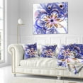 thumbnail image 3 of Designart Blue Light Fractal Flower - Floral Throw Pillow - 16x16, 3 of 5