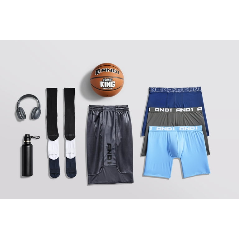 AND1 Men's Underwear Breathe Performance Mid Length Boxer