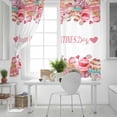 thumbnail image 5 of Valentine's Day Blackout Curtains for Bedroom/Living Room, Spring Watercolor Cake Pink Red Thermal Insulated Kitchen Drapes with Grommets, Light Blocking Window Treatment, 2 Panels 42" x 63", 5 of 7