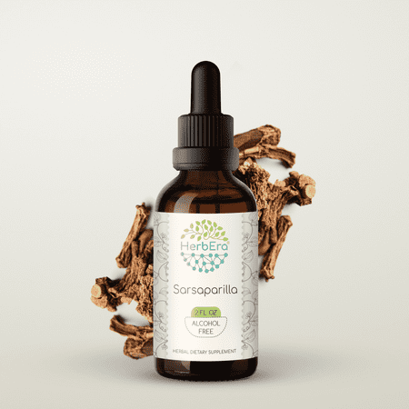 HerbEra Sarsaparilla Tincture, Herbal Dietary Supplement for Skin Support, Sarsaparilla (Hemidesmus indicus) Dried Root Extract, Natural, Alcohol Tincture, Drops 2 oz