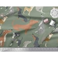 thumbnail image 2 of Soimoi Green Cotton Duck Fabric Cute Dog Decor Fabric Printed Yard 44 Inch Wide, 2 of 3
