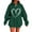 Green, variant on BangWanChi Plus Size Hoodies for Women Winter Casual Christmas Solid Long Sleeve Pullover Blouse Sweatshirt