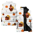 thumbnail image 3 of Chaleco de calabaza para hombre, conjunto de entrenamiento con estampado 3D de pavo a la moda, abrigo de trabajo duradero asequible con hojas de arce para el Día de Acción de Gracias, 3 of 5