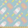 thumbnail image 1 of Summer Upholstery Fabric by the Yard, Funny Food Related Colorful Different Ice Cream Patterns and Lettering, Decorative Fabric for DIY and Home Accents, Seafoam and Multicolor by Ambesonne, 1 of 5