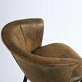 thumbnail image 5 of FurnitureR 30'' Bar Chairs (Set of 2) Vintage Brown Suede Fabric Bar Stools, 5 of 8