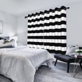 thumbnail image 3 of Nanqianyi Black White Horizontal Striped Blackout Curtains, Thermal Insulated Classic Grommet Drapes for Bedroom Living Room, 2 Panels 42"W x 96"L, 3 of 10