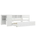 thumbnail image 5 of Newest Multifunctional Twin Size Storage Daybed with Trundle, Drawers, Shelves and Desk, Space-Saving Pine Wood Frame, White, 5 of 18