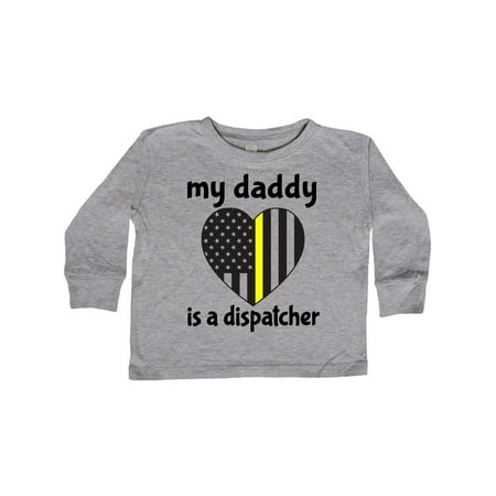 

Inktastic Dispatcher Dad Emergency Gold Line Flag Gift Toddler Boy or Toddler Girl Long Sleeve T-Shirt