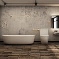 thumbnail image 4 of SENTO ROBIKI Modern Bathroom Accessories Set, Heavy Duty Metal Bath Hardware Set Wall Mounted, Includes Robe Hook, Standard Toilet Paper Holder, Towel Ring, 24” Towel Bar (4-Piece, Satin Brass), 4 of 8