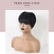 thumbnail image 3 of Peluca diaria recta de corte pixie de 8 "con flequillo pelucas de cabello humano corto en capas Sunnimix Pelucas rectas mullidas cortas, 3 of 8