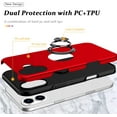 thumbnail image 4 of Entronix Heavy Duty Ring Case Designed for iPhone 16 Plus, Shockproof Slim Fit Kickstand, Red, 4 of 6