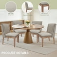 thumbnail image 3 of Modern Wingback Dining Chair Set of 4, Upholstered Side Chairs with Nailhead Accent and Solid Wood Base, Beige, 3 of 6