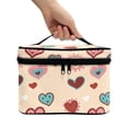 thumbnail image 3 of HELLHERO Heart Pattern Portable Travel Cosmetic Case Organizer for Makeup Gifts for Women Men Handle Store and Organize Large Capacity Work Touch-Ups, 3 of 6