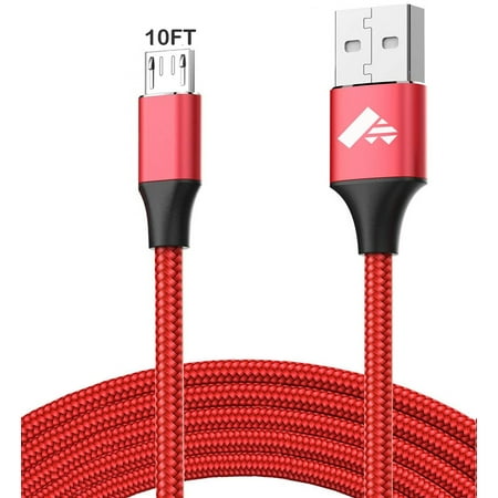Micro USB Cable Android Charger 10ft, Aioneus Android Charger Cord USB Cable for Samsung Galaxy S7 Edge S6 S5,Note 4/5,LG Stylo 3/Aristo 4/G4/K40/K30,Moto E6/G6 Play,PS4 Pro Controller
