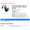 thumbnail image 2 of Front Left Driver Side Fender Liner - Compatible with 2020 - 2022 Kia Sportage 2021, 2 of 2