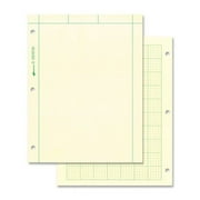 Angle View: national brand computation pad, plain on front side / 5 x 5 quad on back side, 8.5 x 11 inches, green paper, 100 sheets (42382)