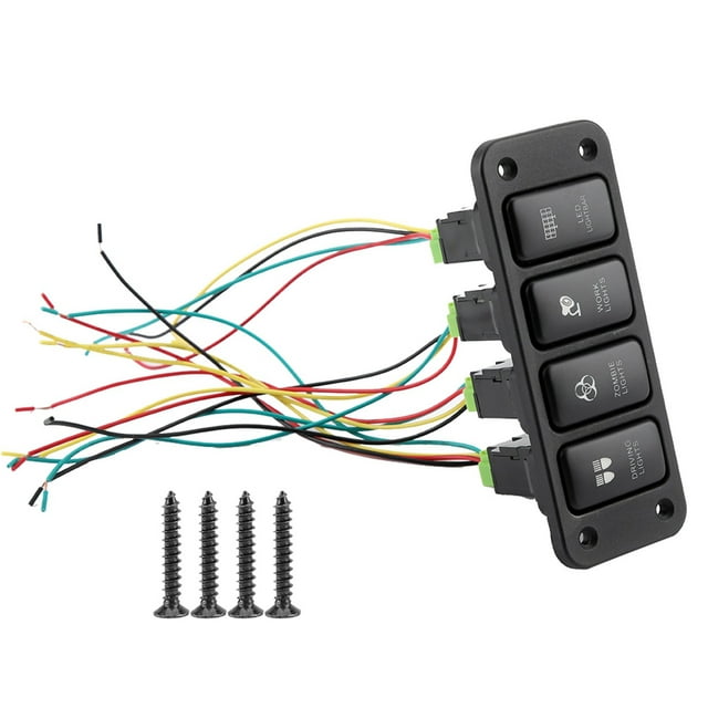 Panel de 4 interruptores para luces de conducción, interruptor Blu-ray, botón pulsador para Toyota Hailax Cool Road VIGO