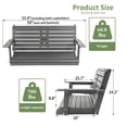 thumbnail image 2 of Poly Lumber 2-Seat Porch Swing, HIPS 4.5-Feet Bench Swing with Foldable Cup Holders,18/8 Stainless Steel Hardware, High Backrest and Deep Contoured Seat (Deep Gray, 4.5-feet), 2 of 6