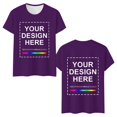 thumbnail image 4 of YAYUBA Little Girls Shirts Cartoon Print Round Neck Back To School Short Sleeve Tee for Toddler Casual Trendy Tops Preppy Toddler Clothes for Girls, 3-4 Years, Purple, 4 of 4