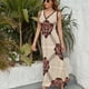 thumbnail image 3 of Vestido De Noche De Lujo Sin Mangas Para Mujer, Geometric Grid Vestido De Fiesta, 3 of 5