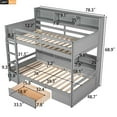 thumbnail image 6 of Euroco Modern Wood Twin Bunk bed with Shelves and Drawer for Room, Gray, 6 of 12