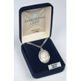 thumbnail image 6 of Mens Pewter Saint John Baptist de la Salle Medal Pendant on 24" Rhodium Plated Heavy Curb Brass Chain with Lobster Claw clasp, Catholic Religious Necklace -Made in USA- Velvet Gift Box, 6 of 7