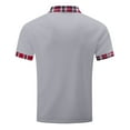thumbnail image 4 of JIANJIA Polo Shirts For Men Solid Color Lapel Button Short Sleeve Leisure Fashion Pullover Tops Outwear,Gray,XXXL, 4 of 9