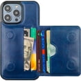 thumbnail image 1 of MYKOMI Compatible with iPhone 14 Pro Max Wallet Case Credit Card Holder, Premium Leather Kickstand Flip Hidden Magnetic Clasp Durable Shockproof Protective Cover for 6.7 Inch (Blue), 1 of 7