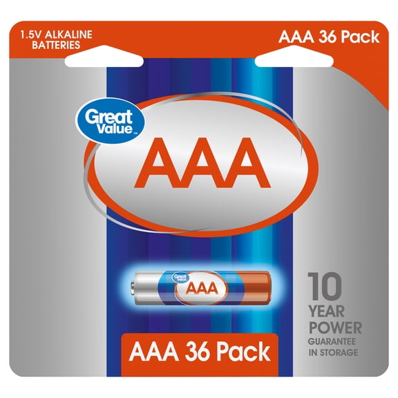 Great Value AAA 36-Pack Alkaline Batteries General Purpose