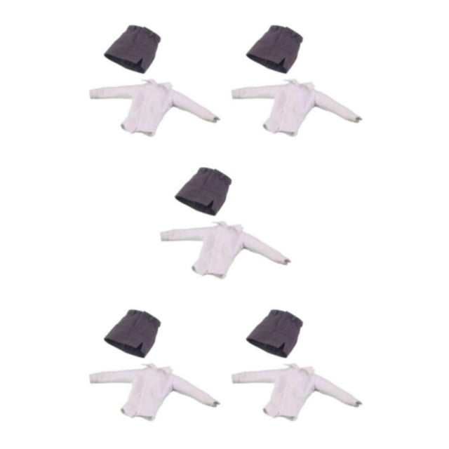 tamizeot Vêtements de Soldate à la Mode à l'Échelle 1/6 pour 12 Soldats Figurines Action Normal Blanc et Gris 10 cm Ensemble de 5