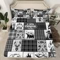 thumbnail image 2 of jejeloiu Cartoon Bear Paws Queen Sheet Sets,Happy Camping Life Flat Sheet,Rustic Farmhouse Hunting Queen Fitted Sheet For Adults,Ultra Soft Home Decor,4 Pieces, 2 of 7