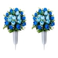thumbnail image 5 of Ovzne Peacock Roses Artificial Flower Bouquet for Cemetery Holiday Memorial Decoration, 5 of 6
