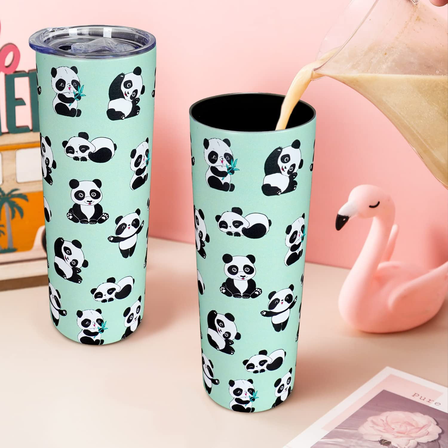 Happy Bee and Daisy Pattern Tumbler Cup – Amy's Coffee Mugs