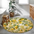 thumbnail image 3 of Round Rug 4Ft Washable Non-Slip, Lemon Circle Area Rugs for Living Room Bedroom, Farmhouse Vintage Summer Retro Fruits Yellow Brown Indoor Floor Mats Carpet Runner for Home Decor Aesthetic, 3 of 8