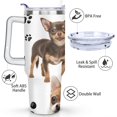 thumbnail image 3 of Cute Dog Design 40oz Tumbler with Handle - Double Wall Insulated Coffee Mug for Women - Dog Mom Gift Travel Cup with Straw, 3 of 7